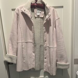 Coldwater Creek Light Pink Teddy Jacket size Petite SM